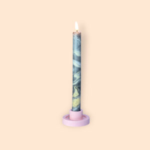 LED kaars zwart/goud marble