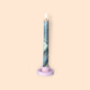 LED kaars zwart/goud marble - Afbeelding 2