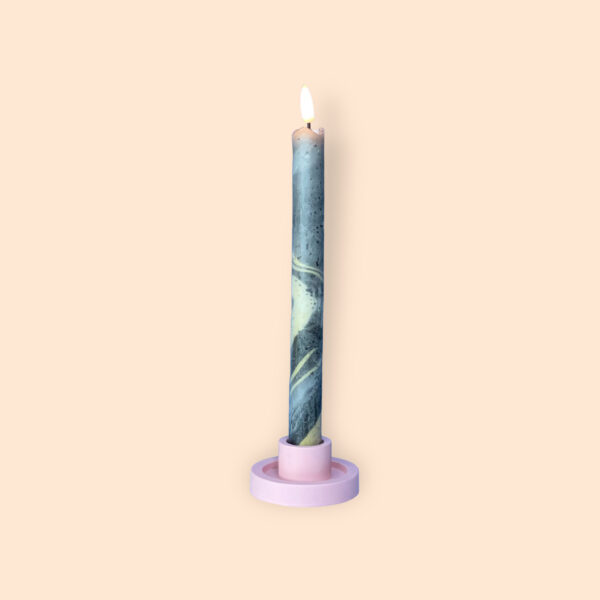 LED kaars zwart/goud marble - Afbeelding 2