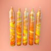 Geel/oranje marble set van 5