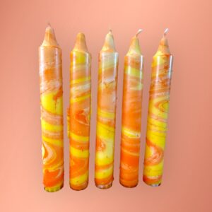 Geel/oranje marble set van 5
