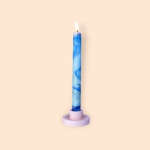 LED kaars Delfst blauwe marble