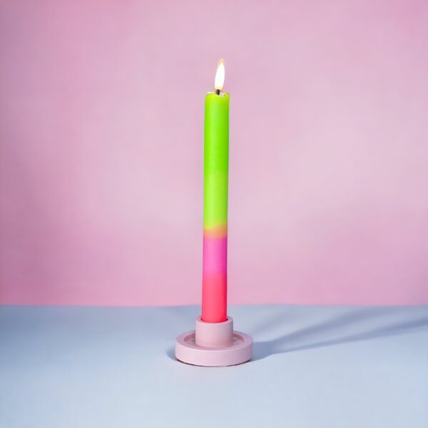 Ronde Jesmonite kaarsenstandaard, effen kleuren - Afbeelding 9