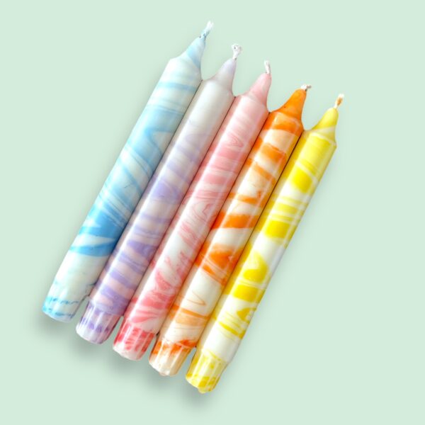 Regenboogkleurige marble set van 5 - Afbeelding 2