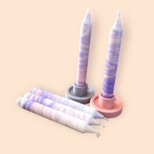 Paars/roze marble set van 5