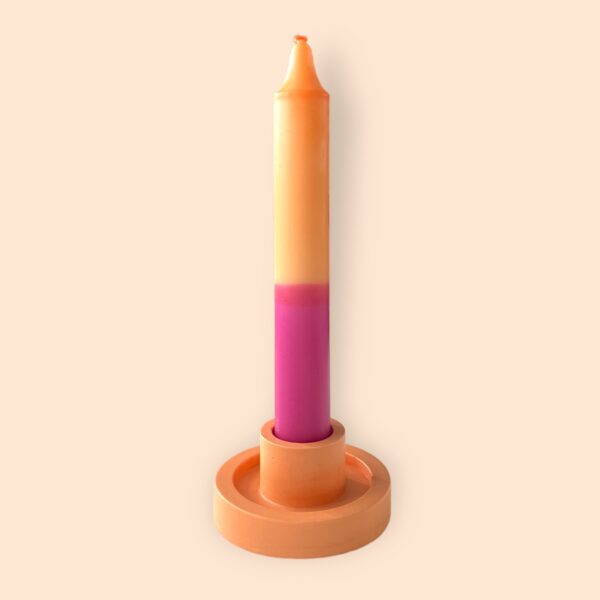 Ronde Jesmonite kaarsenstandaard, effen kleuren - Afbeelding 3