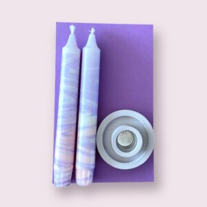 Cadeaupakket standaard met kaars lila