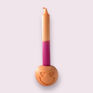 Smiley standaard met kaars peach