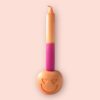 Smiley standaard met kaars peach - Afbeelding 2