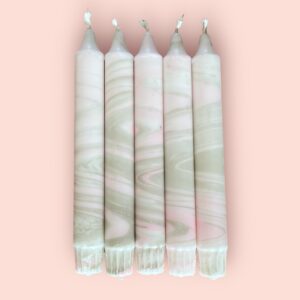 Taupe/zacht roze marble set van 5 kopie