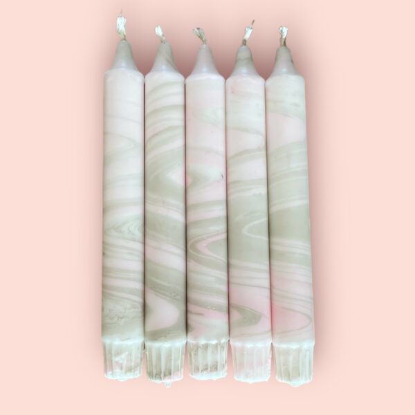 Taupe/zacht roze marble set van 5 kopie