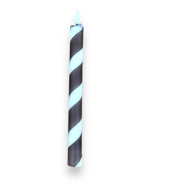 LED kaars bruin/wit gedraaid - Afbeelding 2
