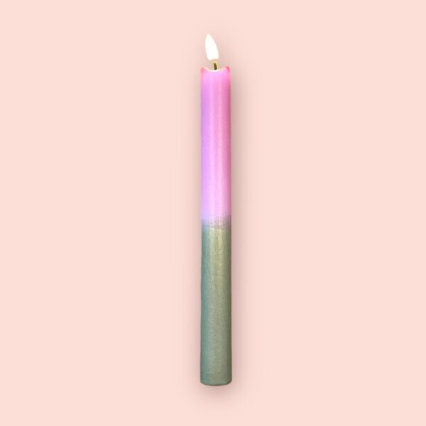 LED kaars goud/roze set van 2 - Afbeelding 2