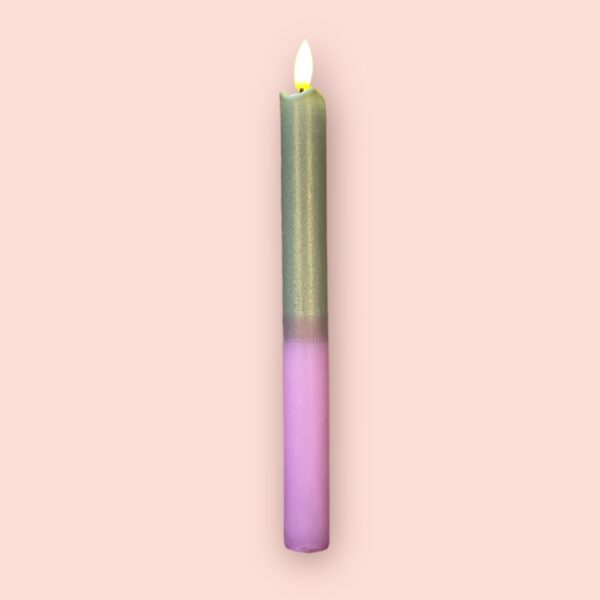 LED kaars goud/roze set van 2 - Afbeelding 3