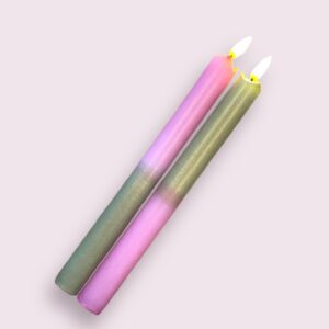 LED kaars goud/roze set van 2