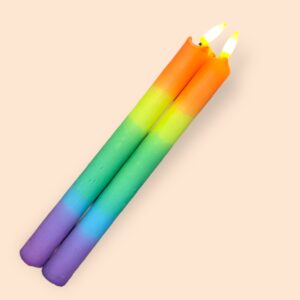 LED kaars regenboog set van 2