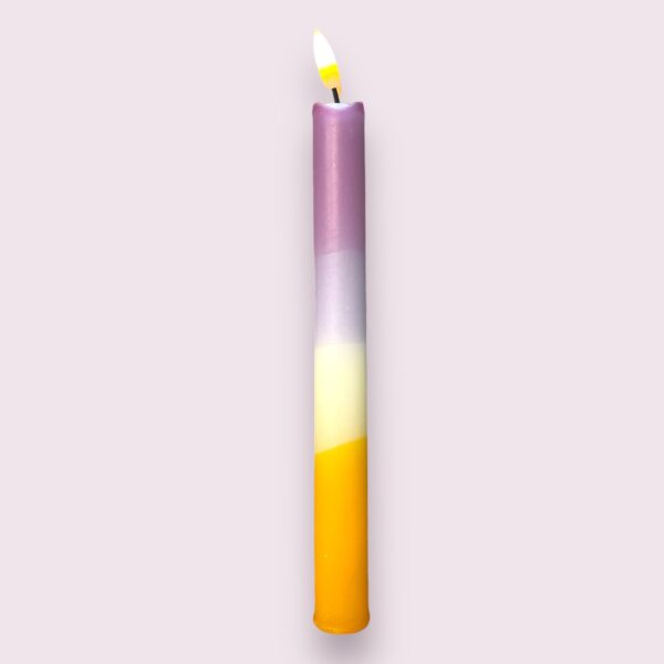 LED kaars lila/geel/oranje set van 2 - Afbeelding 2