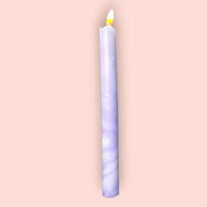 LED kaars paars/roze marble