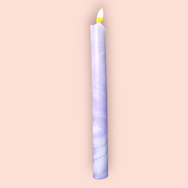LED kaars paars/roze marble