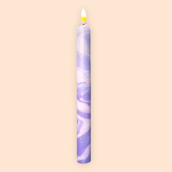 LED kaars paars/roze marble - Afbeelding 2