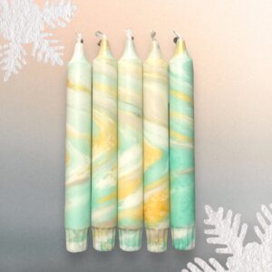 Goud/groene marble set van 5