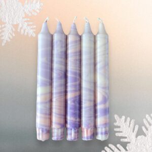 Lila/zacht roze marble set van 5