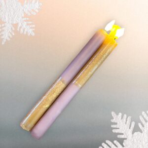 LED kaars goud/lila van 2