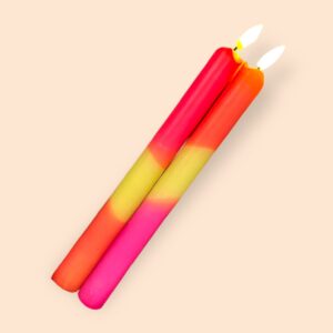 LED kaars fluor mix set van 2