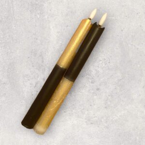 LED kaars goud/zwart set van 2